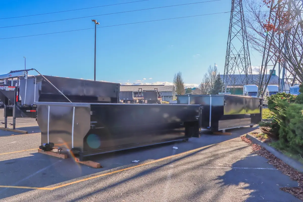 Roll-off dumpster ready for waste disposal at job site for Estate Cleanout Dumpster Rental in Parma